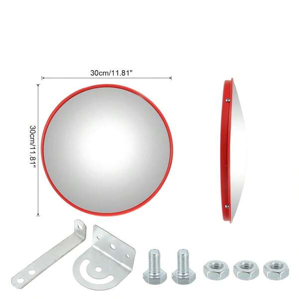 30cm/45cm/60cm konvexer Verkehrsspiegel für Einfahrt, Lager und Garagensicherheit oder Laden- und Bürosicherheit, mit verstellbarer Wandbefestigungshalterung zur Beseitigung von toten Winkeln und Ecken in Innen- und Außenbereichen