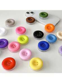 可爱纽扣式伸缩手机支架 - 可折叠一体式懒人支架，适用于办公桌和娱乐场所，背面粘性稳定支撑，通用便携设计，手机后置支架，手机配件，手机支架，兼容手机壳，粘性手机支架兼容、安卓手机，生日礼物，送给家人、朋友的生日礼物，推拉式手机支架 - 彩色 - 查看 7