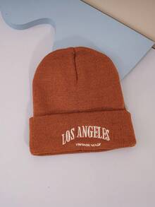 1 pezzo Berretto a maglia stile Y2K unisex Los Angeles, cappello lavorato a maglia versatile per uso esterno per spostamenti casual in inverno - cappello lavorato a maglia - Visualizzare 11