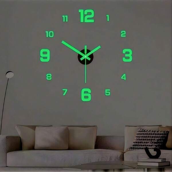 Night Light Clock DIY Wall Clock Creative Design Mirror Finish Wall Decor Sticker Clock,Home Decor ,Room Decor Gifts Birthday Graduation Clock Wall Bedroom Decor Dormitory Decor Back To School