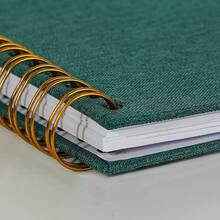 HIWHY Scrapbook Photo Album Linen Cover With DIY Window 28x20 CM White Inner Paper Memory Book With 40 Sheets/80 Pages Beige - Dark Green - View 5