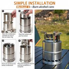 SNUOK Przenośny piecyk ze stali nierdzewnej do użytku na zewnątrz, dwuwarstwowy, promiennikowy piecyk ogniskowy, odłączany, sztaplowany palnik do plecaka piknikowego, kuchenka do gotowania, grill węglowy, domowy ogrzewacz kominkowy, dwukanałowe spalanie wtórne, kompatybilny z wieloma paliwami, artykuły na obiady rodzinne, artykuły na świąteczne przyjęcia