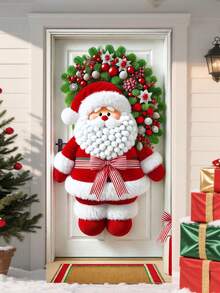 1 件 2D 圣诞门帘装饰，圣诞饰品，门帘装饰，35x70 英寸，节日创意装饰，耗电，适合室内外使用，艺术风格，非常适合节日创意和派对，圣诞家居装饰。（非花环） - 彩色 - 查看 8