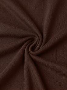 V Neck Sweater Men, Ribbed Knit Pullover Sweater, Long Sleeve Top - Brown - View 6