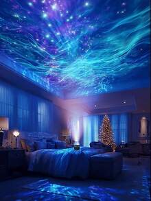 Northern Lights Projector Night Light - Aurora Borealis & Water Ripple LED Lamp With Remote, 16 Color Changing Starry Sky & Galaxy Effects, USB Powered Mood Lighting For Bedroom, Home Theater, Christmas Decor, Relaxation & Party Decorations - 彩色 - 查看 13