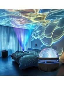 1 pieza Proyector de olas - Alimentado por USB con efecto de olas, control remoto, ajustable, crea ambiente de olas oceánicas, adecuado como juguete, regalo, presente de cumpleaños, para sala de juegos, dormitorio, sala de estar, decoración de fiesta