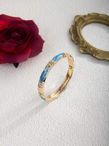 1 件复古新中式镂空花朵弹性手镯，适合女性办公室、日常、街头风格、音乐狂欢节、个人珠宝配饰、节日礼物、婚礼、情人节、母亲节、生日 - 梅花款 - 查看 8