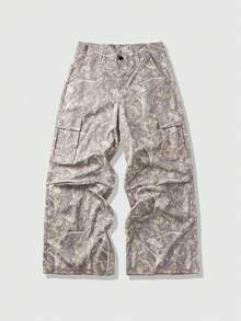 Autumn/Winter New Fashionable Casual Street Floral Print Cargo Pants For Men With Pockets