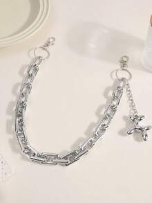 1pc Fashionable Punk Hip-Hop Style Cuban Link Balloon Dog Pendant Jeans Skirt Pants Chain, Unisex