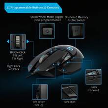 Logitech G502 HERO 25K 传感器游戏鼠标，11 级可调重量 + RGB 照明，0 延迟有线电竞，适用于 PUBG/LOL 等游戏的专业设备