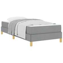 Boxspringbett Hellgrau und Braun 80 x 200 cm