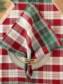 2/6/12/240 buc șervețele în carouri în stil Crăciun, potrivite pentru petreceri de sărbători, picnicuri, decorațiuni interioare, lavabile și reutilizabile - roșu - Vizualizare 2