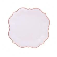 10/20/40/50 chiếc, Đĩa giấy dùng một lần đựng salad tráng bạc trắng, Đĩa ăn tối viền sò điệp 7 inch và 9 inch, Trang trí tiệc cưới sự kiện phục vụ ăn uống viền sò điệp kim loại - trắng - Xem 16