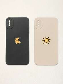 Couple Phone Cases - Sun & Moon Design, Black & White Phone Cases Compatible With IPhone & Galaxy Smartphones, Phone Cases, Case Compatible With IPhone 17 Pro Max, Covers, Cute Phone Cases, Compatible With IPhone 13, 15, 16 Pro Max, 16 - Multicolor - View 7