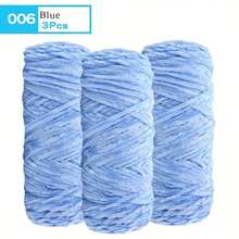 3 件套豪华天鹅绒纱线套装 - 柔软涤纶雪尼尔纱线，适用于 DIY 针织和钩编，有白色、米色、蓝色、棕色、紫色、绿色、黑色、灰色可供选择