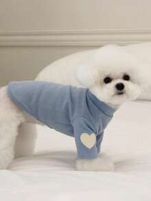 1pc New Autumn/Winter Pet Hoodie, Love Design, Suitable For Small Dogs Like Teddy, Poodle, Yorkshire Terrier