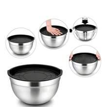 Kit 5 Stainless Steel Salad Bowls With Plastic Sealing Lid - Nhiều màu - Xem 6