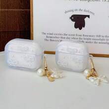 简约防摔珍珠蝴蝶结苹果第四代耳机保护套，适用于Pro 3/Pro 2/1/2无线蓝牙耳机，防摔 - 珍珠蝴蝶 - 查看 6