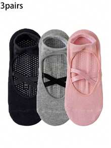 1/3/6 Pairs Random Solid Color Women Yoga Socks, Suitable For Pilates, Aerobics, Home, And Gift - Multicolor - View 8