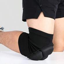 2 件套 - 厚海绵填充护膝，男女通用高弹力髌骨带，确保舒适的佩戴体验（黑色/99.21-176.37 磅） - 彩色 - 查看 5
