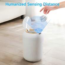 EZIFY 3 Gallon/11 Liter Smart Motion Sensor Trash Can - Plastic Bin With Anti-Odor Lid, Silent Auto On/Off & Removable High Legs, Suitable For Home/Office/Outdoor - White - View 6