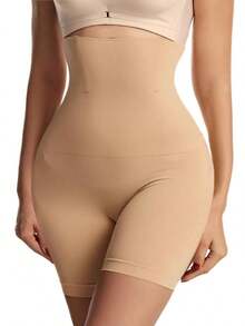 High Waist Seamless Tummy Control Body Shaper Shorts For Women Plus Size 3D Slim Fit Butt Lifting Underwear Soft Breathable Fabric Ideal For Postpartum Recovery Daily Life And Workout - Apricot - View 6