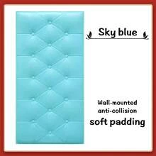 6 件 70 厘米 * 35 厘米 3D 自粘泡沫墙板，皮革贴面装饰防撞软垫壁纸，用于墙面覆盖房间床头板，防水、隔音、隔热、防撞墙面装饰房间装饰家居装饰壁纸墙纸浴室厨房墙贴墙贴个性化贴纸 - 彩色 - 查看 23