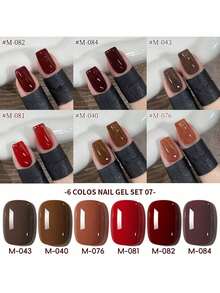 XEIJAYI 15ML 6-Color Nail Gel Polish  - Vibrant Long-Lasting Gel Colors For Women's Salon & DIY Manicure, Professional LED Cure With Chip-Resistant & Glossy Finish, Perfect Gift For Nail Art Lovers - 彩色 - 查看 6