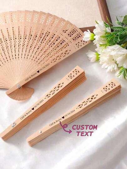 10 piezas, 30 piezas y 50 piezas de abanicos de boda de madera personalizados que se pueden personalizar con nombres, regalos de boda y regalos únicos para madres, esposas y novias. Son perfectos para cumpleaños, aniversarios, regalos de boda y regalos para las damas de honor