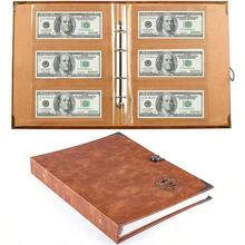 Ettonsun 120 Pockets Currency Paper Money Collection Book Album Dollar Bill Holder Sleeves For Collectors Currency Banknote Stamp Collecting Supplies