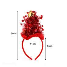 1 pieza Diadema decorativa navideña, Tocado navideño, Diadema con bolas estrella de Navidad, Diadema con gorro de árbol de Navidad - Multicolor - Ver 2