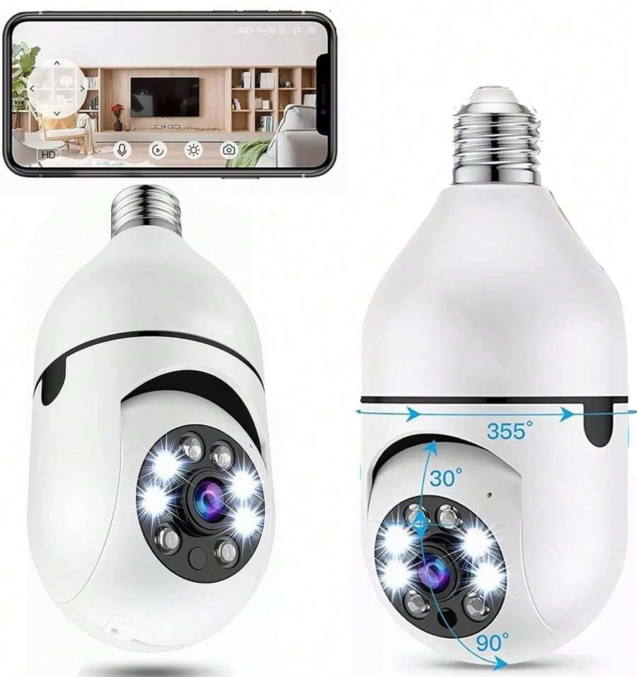 1-Pack 2.4Ghz & 5G 1080p Wifi Security Camera Lamp - Tipo de Enchufe A USA (110-127V) - Ver 1
