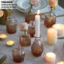 Tomnk 14/24/36Pcs Glass Bud Vase Set, Small Flower Vase For Centerpieces, Bud Vases In Bulk, Mini Vintage Vase For Rustic Wedding Decorations, Mother's Day Decor, Ideal Mother's Day Gift - 彩色 - 查看 11