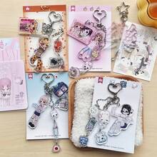 Heisei-Style JK! Cute Cartoon Retro Style Girl Keychain Bag Decoration Pendant Accessory (Excluding Card Paper)