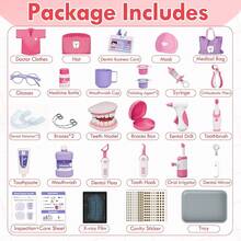 Lehoo Castle Juego de Doctor para Niños, Kit de Doctora Juguetes para Nina y Niño, Doctora Juguetes con Bata de Laboratorio y Instrumentos dentales, Regalos para Niño y Niña de 3+ Años - Juego de Dentista Niñas - Ver 7