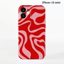 1pc Minimalist Asymmetrical Patchwork Pattern Glossy Hard Shell Phone Case, Suitable For IPhone 11/12/13/14/15/16 Pro Max
