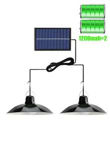 1PC Outdoor Solar Camping Lantern (Dual/Single Head Optional) - Wireless Detachable Solar Lamp, 3 Cool White Lighting Modes, 18650 Large-Capacity Battery, Sturdy Waterproof Plastic Shell, Rechargeable Solar Light For Car, Porch, Warehouse, Home, Festive Decor For Christmas, Halloween, Easter