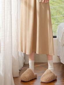 Plush Thermal Slippers, New Autumn/Winter Couples Indoor Outdoor Non-Slip Warm Thick Bottom Winter Shoes Household Slippers - Light Khaki - View 2