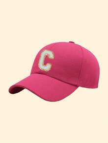 1 chiếc mũ lưỡi trai unisex 26 chữ cái có thể điều chỉnh, mũ thường ngày thoáng khí chống nắng, thích hợp cho hoạt động ngoài trời. - Màu Hồng Tươi - Xem 10