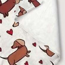 Super Soft Cute Dachshund Prints Flannel Printed 3D Blanket, As Birthday Gifts, Family, Wedding, Souvenir Blankets, Polyester Blankets Suitable For All Seasons, Washable, Machine Washable, Lightweight, Breathable, Comfortable, Warm, Unique, 280gsm For Him, Her Personalized Ideal Gifts For Her, Him, Family, Boyfriend, Girlfriend, Father, Family, Mother, Lover, Daughter, Son, Grandfather, Grandmother, Friend, Classmate, Pet.   Perfect Nap, Camping, Travel, Home, Daily Life, Office Decoration, Birthday, Anniversary, Valentine's Day, Thanksgiving, Christmas, Halloween, Mother's Day, Father's Day, Wedding, New Year Gifts ,Sofa,Bed,Car,Bedroom,Living Room,Office,  Outdoor Camping, Beach,Wall Decoration - 多色29 - 查看 5