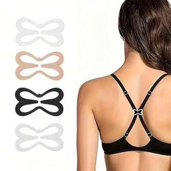 3pcs Dragonfly Bra Strap Clips, Adjustable Straps Stoppers For Backless/Criss-Cross Bras, Plastic Invisible Bra Hooks' School