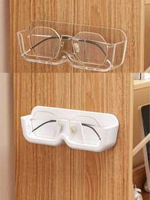 2 件眼鏡收納架,臥室床頭免打孔抗壓壁掛太陽眼鏡展示架,珠寶雜物收納收納架,適用於臥室梳妝台、梳妝台、免鑽孔眼鏡收納架、浴室壁掛式太陽眼鏡收納架（透明）