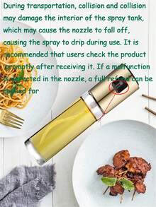 1 Stück Glas Sprühflasche, geeignet für Heißluftfritteuse, Grillen, Backen, Küchen Öler zum Sprühen, weniger Fett und Öl, praktisch und bequem, leicht zu reinigen, geeignet für tägliches Kochen, Küchenutensilien, Multifunktions-Sprühflasche, ein Ding für viele Zwecke, Küchen- und Restaurant-Gadgets, Grillsaison, Hochzeitssaison, Weihnachtsgeschenke, Halloween, Valentinstag