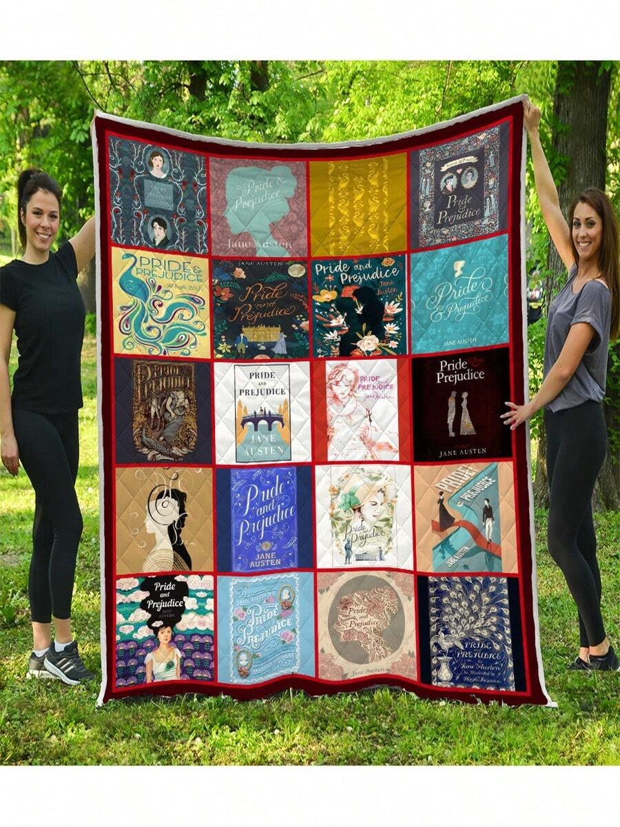 Pride And Prejudice Blanket, Jane Austen Book Quilt Blanket Super