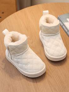 1双婴儿休闲踝靴，简约舒适的套穿式雪地靴 - 米色 - 查看 3