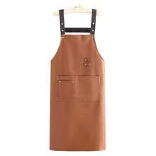 1 Piece High Quality Adjustable Apron - Buckle With Front Pocket Design - Easy To Clean Imitation Leather Apron For Chefs, Home Kitchens, BBQs, Waiters, Salons - Available In Red/Black/Coffee, Professional Look, Easy To Clean Material - Multicolor - View 2