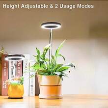 Luz de crecimiento de ángel de 9 cm, luz de cultivo LED de espectro completo para plantas de interior en maceta, altura ajustable, temporizador automático 3/9/12H, pequeño diámetro, adecuado para plantas pequeñas