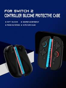 2pcs Silicone Protective Covers For Nintendo Switch 2, Anti-Drop, Anti-Slip, Anti-Scratch, Sweat-Proof, Enhance Grip Feel - Multicolor - View 1