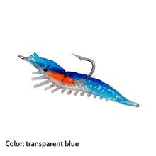 Topline Tackle 4pcs/Box 6cm 3g Glow-In-The-Dark Realistic Shrimp Soft Bait Artificial Soft Hook Fishing Lure For Bass Saltwater Fishing Tackle