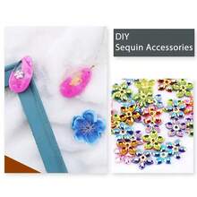 QIAO 一套环氧树脂填充套装，包含闪亮环氧树脂闪粉、心形和星形微珠、美甲亮片，适用于珠宝制作和手工DIY。 - 彩色 - 查看 4